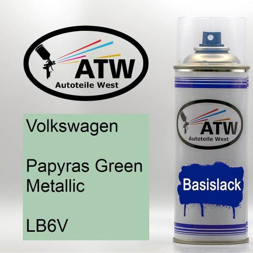 Volkswagen, Papyras Green Metallic, LB6V: 400ml Sprühdose, von ATW Autoteile West.